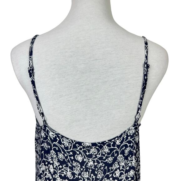Soft Surroundings Navy & White Floral 100% Rayon Cami Shift Midi Slip Dress - Picture 5 of 8